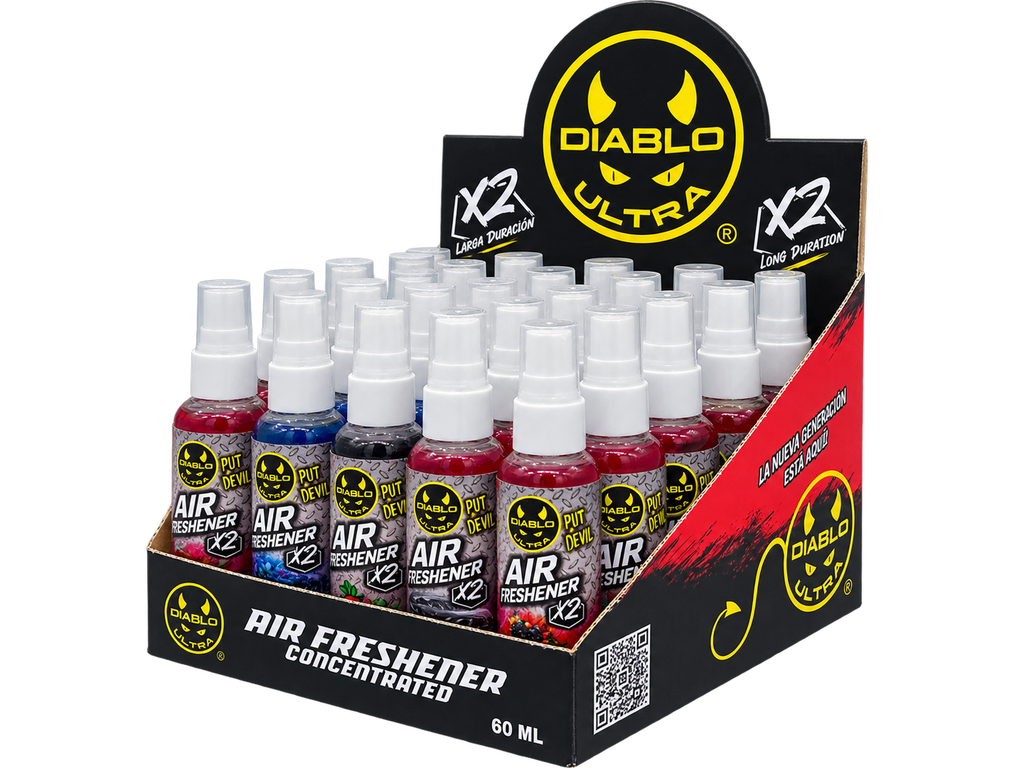 DISPLAY / MOSTRADOR AIR FRESHENER X2 – 25 PIEZAS 60 ML | Diablo Ultra