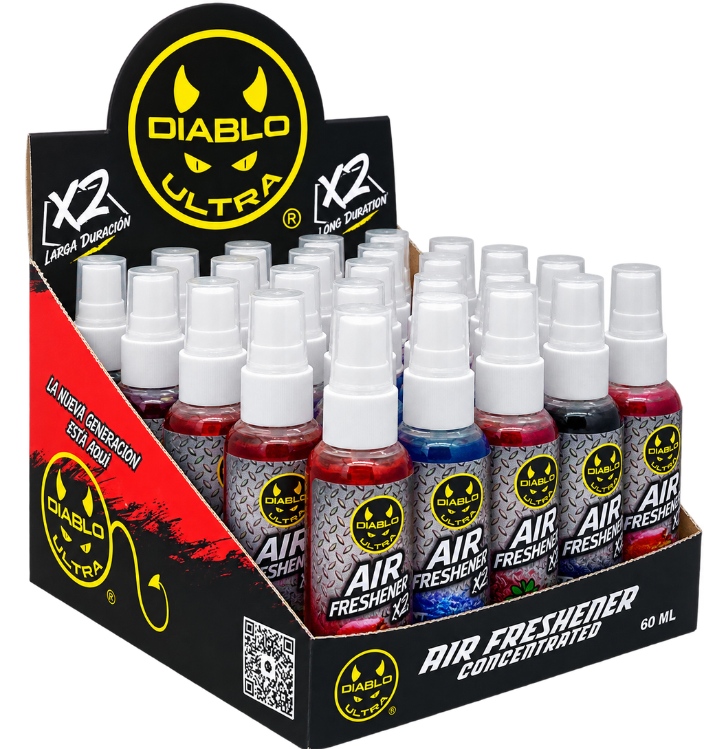 DISPLAY / MOSTRADOR AIR FRESHENER X2 – 25 PIEZAS 60 ML | Diablo Ultra